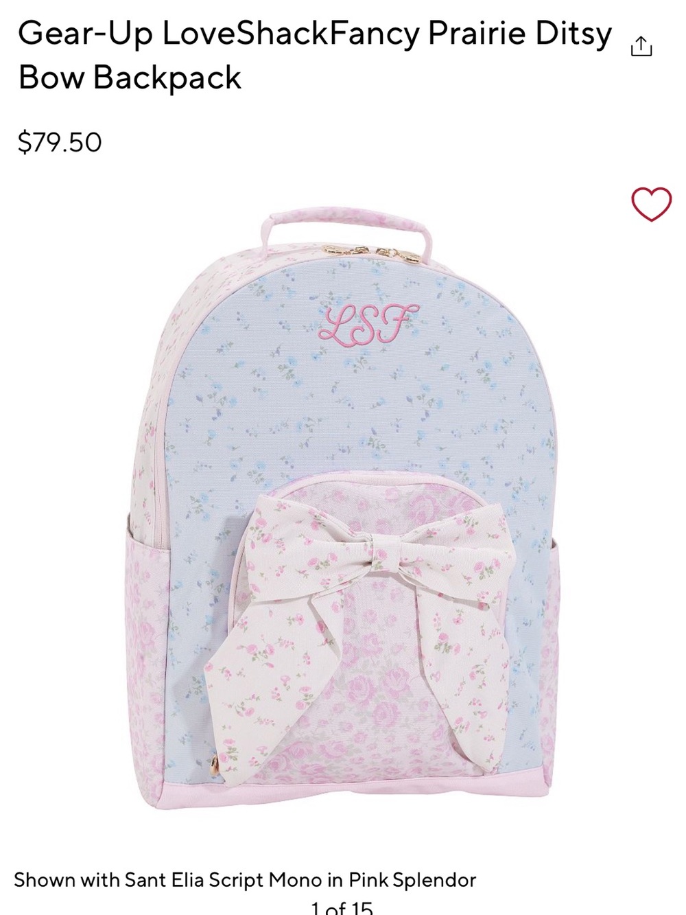 LoveShackFancy Prairie Ditsy Bow Backpack